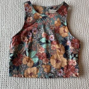 Altar’d State Floral Print Sleeveless Crop Top